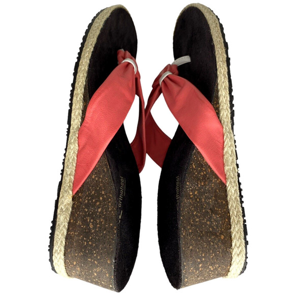 Dr. WEIL Orthaheel Calm Coral Pink Leather Thong Wedge Sandals Sz 10/41 - Picture 4 of 9